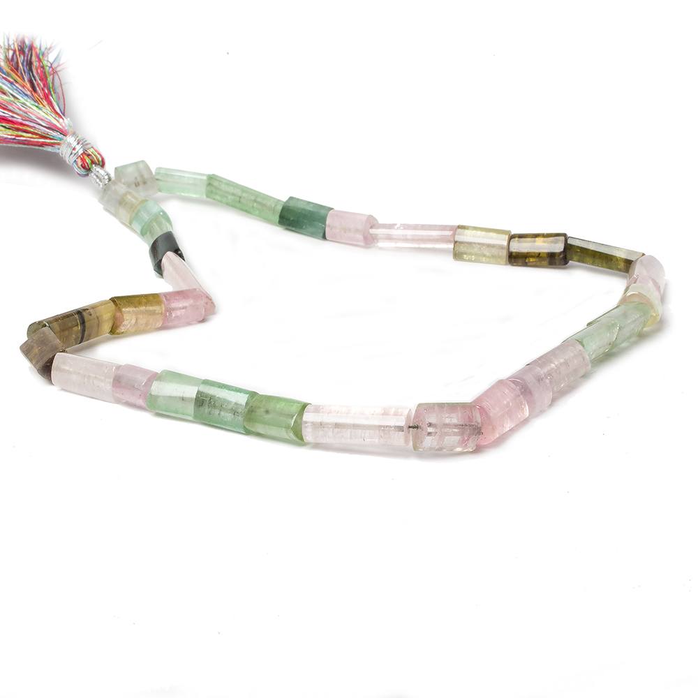 6x7-23x4mm Multi Color Tourmaline plain tube beads 16 inch 34 pieces A Grade (ONLINE ORDER ONLY)