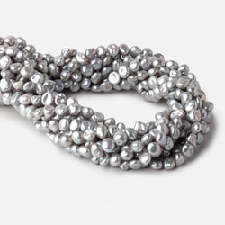 6x7-7x8mm Silver Keshi Side Drilled Freshwater Pearl Beads 16 inch 65 pieces (ONLINE ORDER ONLY)