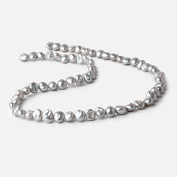 6x7-7x8mm Silver Keshi Side Drilled Freshwater Pearl Beads 16 inch 65 pieces (ONLINE ORDER ONLY)