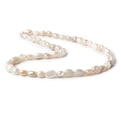 6x7-9x7mm Silver Mystic Creamy White Moonstone plain nuggets 16 inch 50 beads (ONLINE ORDER ONLY)