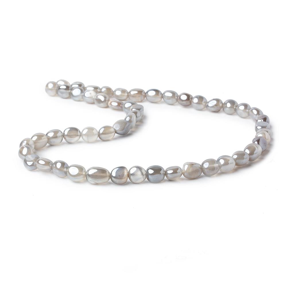 6x7-9x7mm Silver Mystic Platinum Grey Moonstone plain nuggets 16 inch 51 beads (ONLINE ORDER ONLY)
