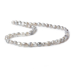 6x7-9x7mm Silver Mystic Platinum Grey Moonstone plain nuggets 16 inch 51 beads (ONLINE ORDER ONLY)