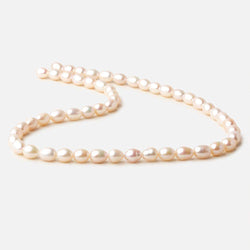 6x7mm White straight drilled Oval freshwater pearls 15 inch 52 pieces A (ONLINE ORDER ONLY)