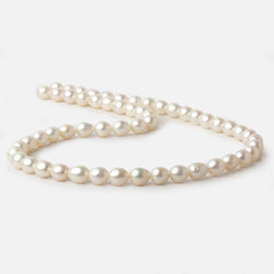 6x7mm Cream Straight Drill Oval Freshwater Pearls 15 inch 52 pieces A (ONLINE ORDER ONLY)