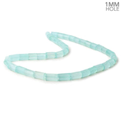 6x8-7x12mm Seafoam Blue Chalcedony faceted tubes 16 inch 40 large hole beads (ONLINE ORDER ONLY)