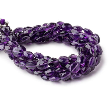 6x8-7x9mm Amethyst Straight Drill Faceted Oval Beads 8 inch 23 pieces (ONLINE ORDER ONLY)