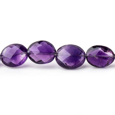 6x8-7x9mm Amethyst Straight Drill Faceted Oval Beads 8 inch 23 pieces (ONLINE ORDER ONLY)