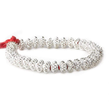 6x9mm Sterling Silver Plated Copper Spacer Pinwheel Design 8 inch 36 beads (ONLINE ORDER ONLY)