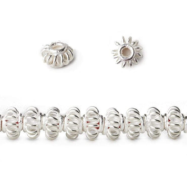 6x9mm Sterling Silver Plated Copper Spacer Pinwheel Design 8 inch 36 beads (ONLINE ORDER ONLY)