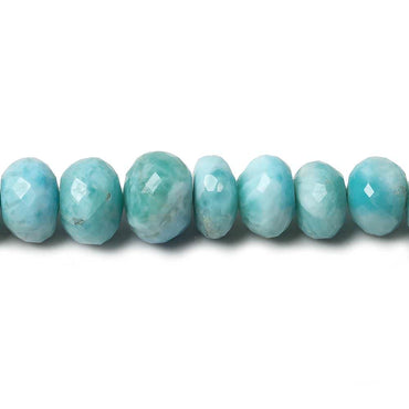 7-10.7mm Larimar faceted rondelle beads 18 inch 89 pieces AA grade (ONLINE ORDER ONLY)