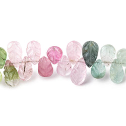 7-10mm Afghani Tourmaline Carved Pear Beads 7.5 inch 57 pieces AA (ONLINE ORDER ONLY)