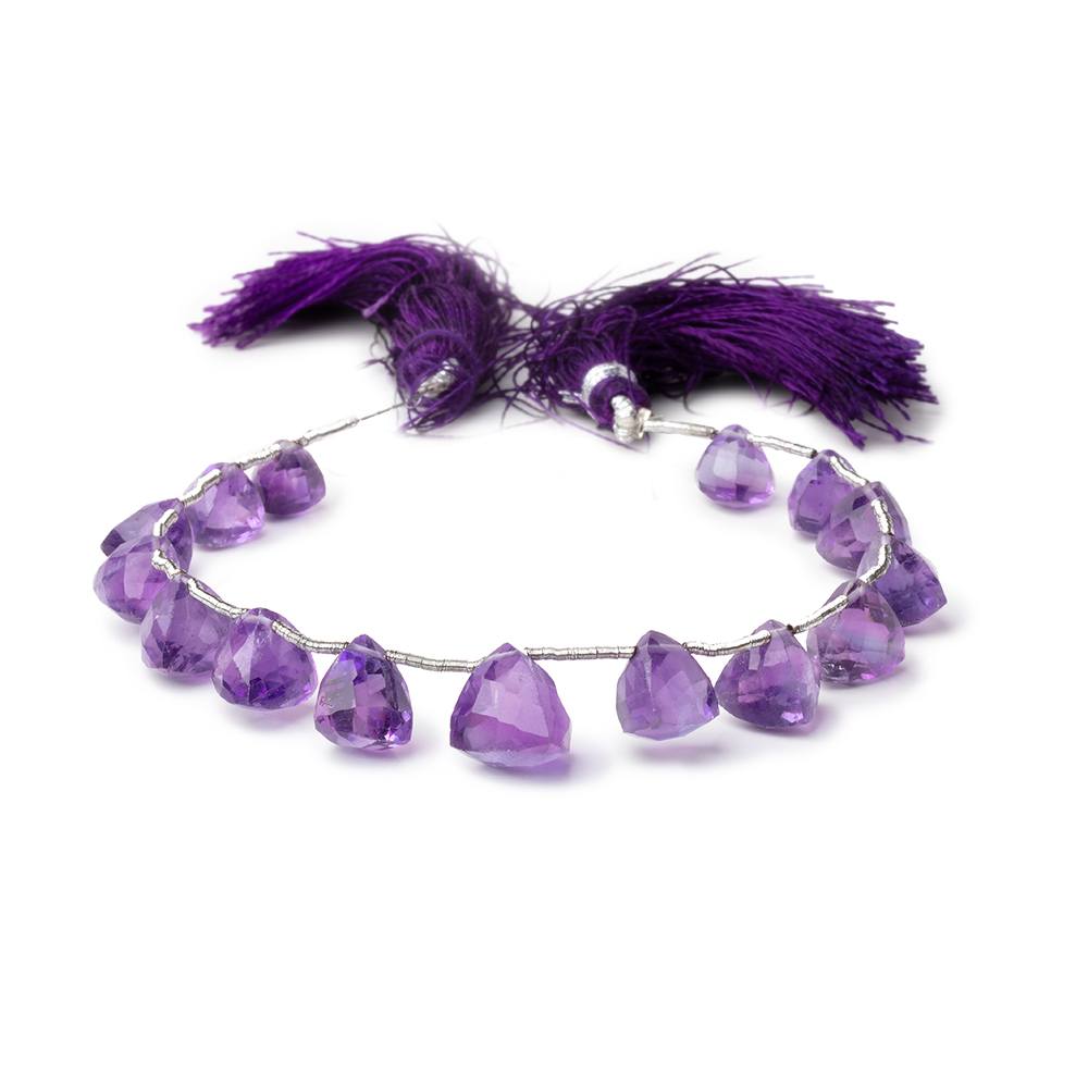 7-10mm Amethyst Faceted Trillion Beads 6.5 inch 15 pieces (ONLINE ORDER ONLY)
