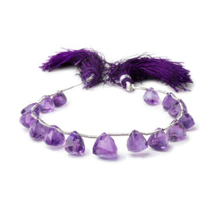 7-10mm Amethyst Faceted Trillion Beads 6.5 inch 15 pieces (ONLINE ORDER ONLY)