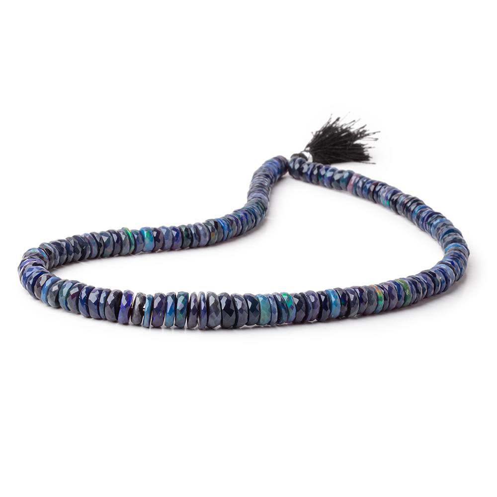 7-10mm Indigo Ethiopian Opal Faceted Heishi Beads 16 inch 160 pieces AA (ONLINE ORDER ONLY)
