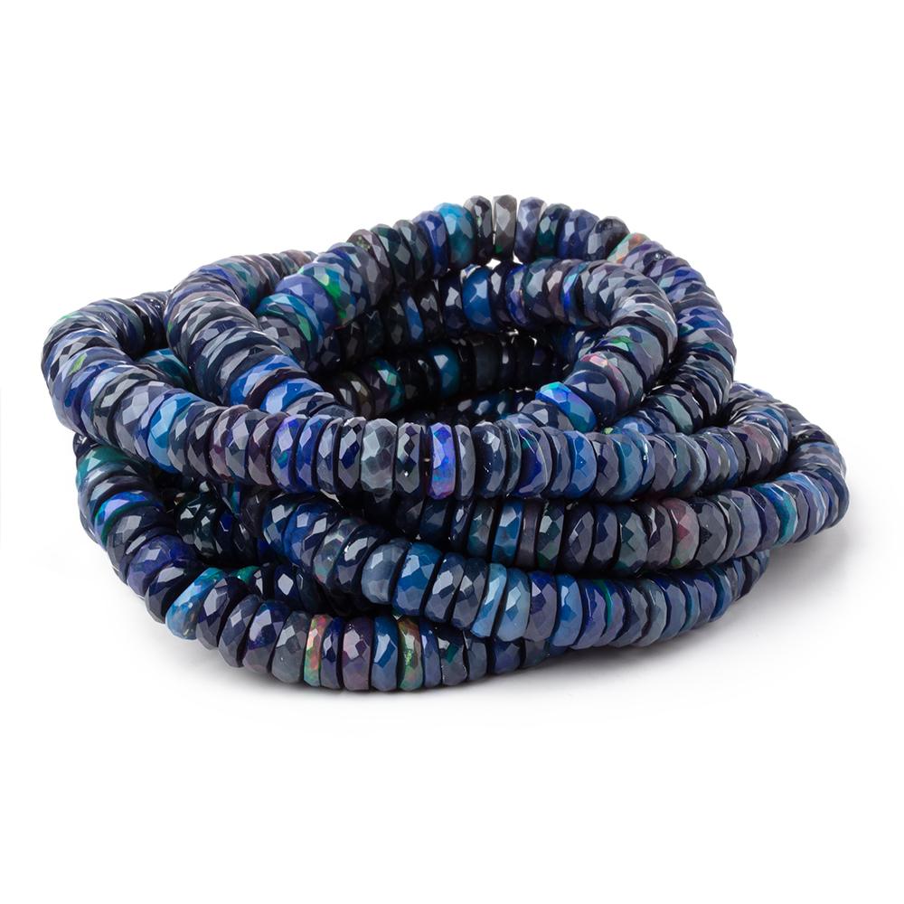 7-10mm Indigo Ethiopian Opal Faceted Heishi Beads 16 inch 160 pieces AA (ONLINE ORDER ONLY)