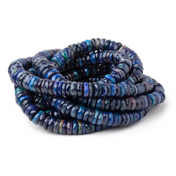 7-10mm Indigo Ethiopian Opal Faceted Heishi Beads 16 inch 160 pieces AA (ONLINE ORDER ONLY)