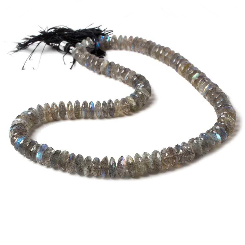 7-9mm Labradorite German Faceted Rondelle Beads 16 inch 111 pieces (ONLINE ORDER ONLY)