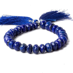 9mm Lapis Lazuli Faceted Rondelles 7.5 inch 31 pieces (ONLINE ORDER ONLY)