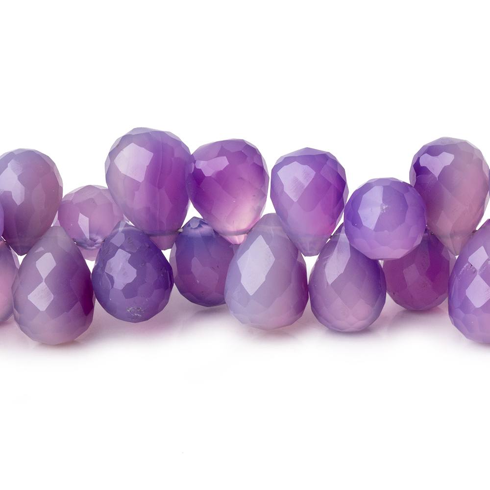 7-10mm Multi Color Purple Chalcedony Faceted Tear Drop Beads 8 inch 68 pieces (ONLINE ORDER ONLY)
