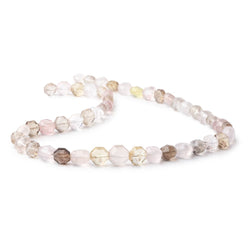 7-10mm Multi Gem Faceted Hexagon Beads 16 inch 49 pieces (ONLINE ORDER ONLY)