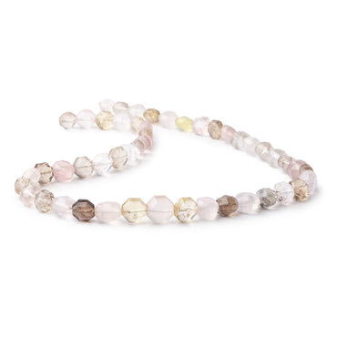 7-10mm Multi Gem Faceted Hexagon Beads 16 inch 49 pieces (ONLINE ORDER ONLY)