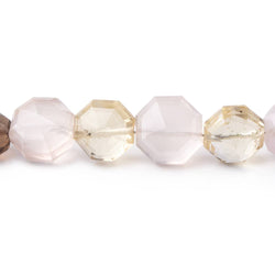 7-10mm Multi Gem Faceted Hexagon Beads 16 inch 49 pieces (ONLINE ORDER ONLY)