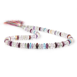 7-10mm Multi Gemstone German Faceted Rondelle Beads 16 inch 115 pieces AAA (ONLINE ORDER ONLY)