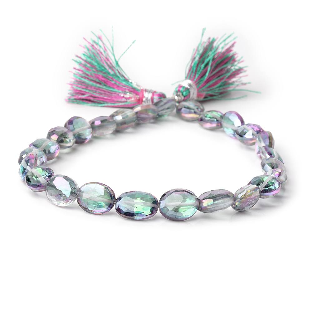 7-10mm Mystic White Topaz Straight Drill Faceted Ovals 9 inch 24 Beads (ONLINE ORDER ONLY)
