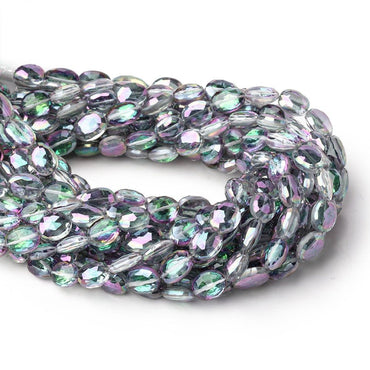 7-10mm Mystic White Topaz Straight Drill Faceted Ovals 9 inch 24 Beads (ONLINE ORDER ONLY)