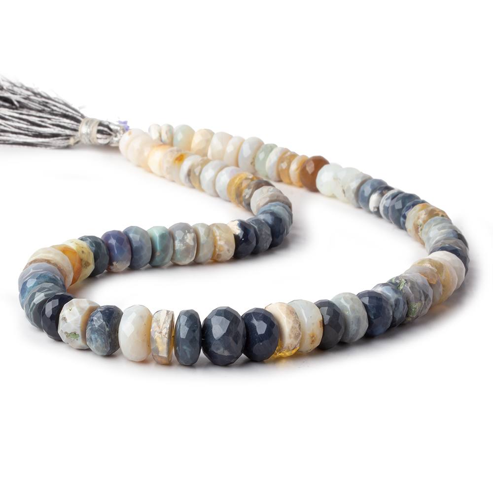 7-10mm Off White, Yellow, & Grey Australian Opal faceted rondelles 13 inch 81 pieces (ONLINE ORDER ONLY)