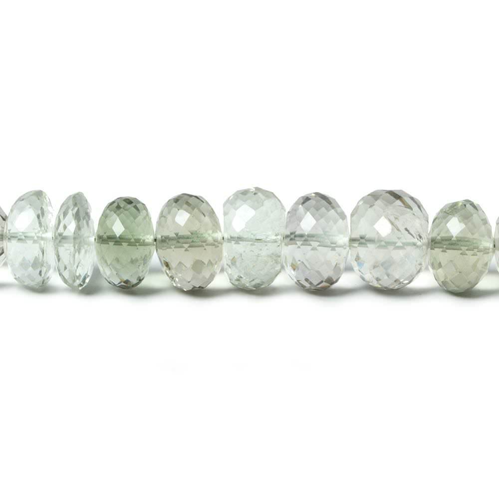 7-10mm Prasiolite Faceted Rondelle Beads 16 inch 74 pieces (ONLINE ORDER ONLY)