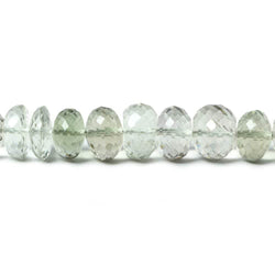 7-10mm Prasiolite Faceted Rondelle Beads 16 inch 74 pieces (ONLINE ORDER ONLY)