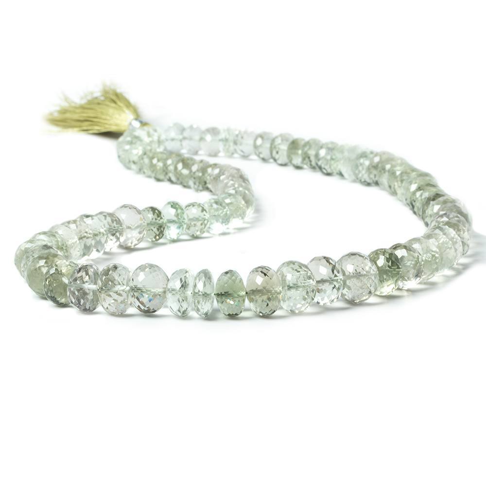 7-10mm Prasiolite Faceted Rondelle Beads 16 inch 74 pieces (ONLINE ORDER ONLY)