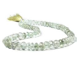 7-10mm Prasiolite Faceted Rondelle Beads 16 inch 74 pieces (ONLINE ORDER ONLY)