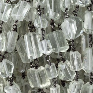 7-10mm Prasiolite Faceted Nuggets on Black Gold over .925 Silver Chain (ONLINE ORDER ONLY)