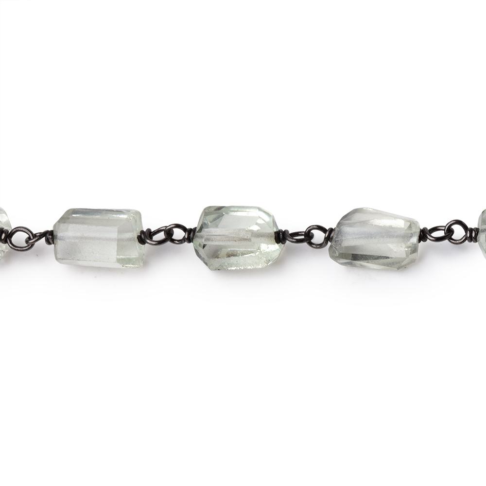 7-10mm Prasiolite Faceted Nuggets on Black Gold over .925 Silver Chain (ONLINE ORDER ONLY)