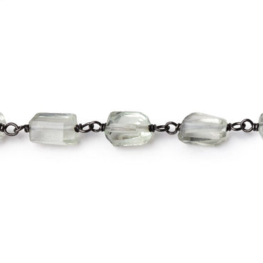 7-10mm Prasiolite Faceted Nuggets on Black Gold over .925 Silver Chain (ONLINE ORDER ONLY)