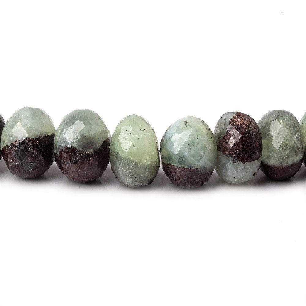 7-10mm Prehnite and Matrix Beads Faceted Rondelle 16 inch 64 pieces (ONLINE ORDER ONLY)