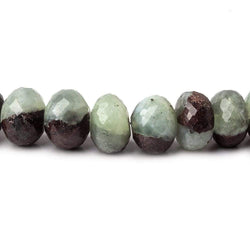 7-10mm Prehnite and Matrix Beads Faceted Rondelle 16 inch 64 pieces (ONLINE ORDER ONLY)