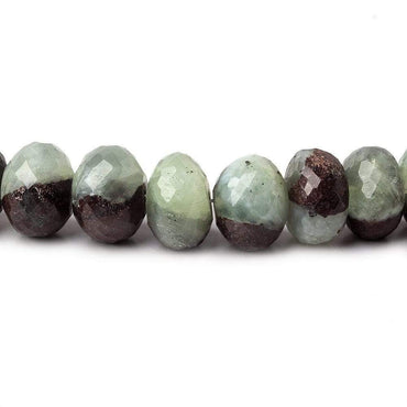 7-10mm Prehnite and Matrix Beads Faceted Rondelle 16 inch 64 pieces (ONLINE ORDER ONLY)