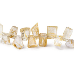 7-10mm Rutilated Quartz Pavilion Faceted Fancy beads 8 inch 45 pieces AA (ONLINE ORDER ONLY)