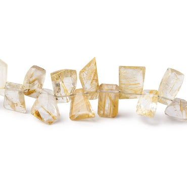 7-10mm Rutilated Quartz Pavilion Faceted Fancy beads 8 inch 45 pieces AA (ONLINE ORDER ONLY)