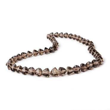 8-10mm Smoky Quartz Faceted Trillion Beads 16 inch 46 pieces (ONLINE ORDER ONLY)