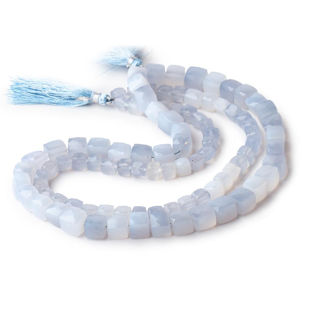 7-10mm Turkish Blue Chalcedony Faceted Cubes SET OF 2 STRANDS - 95 Beads (ONLINE ORDER ONLY)