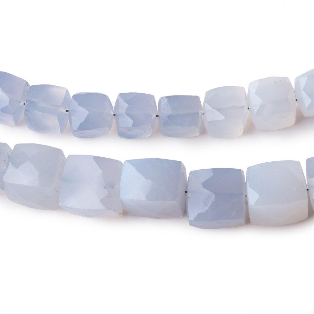7-10mm Turkish Blue Chalcedony Faceted Cubes SET OF 2 STRANDS - 95 Beads (ONLINE ORDER ONLY)