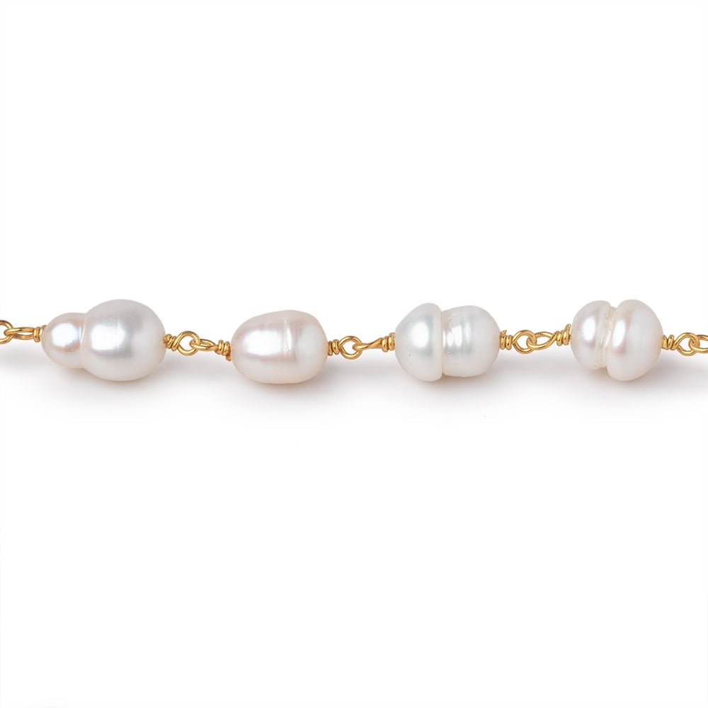 7-11mm Cream Baroque Pearls on Vermeil Chain (ONLINE ORDER ONLY)