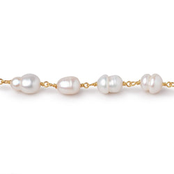 7-11mm Cream Baroque Pearls on Vermeil Chain (ONLINE ORDER ONLY)
