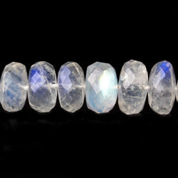 7-11mm Rainbow Moonstone Faceted Rondelles 7.5 inch 34 beads AAA (ONLINE ORDER ONLY)