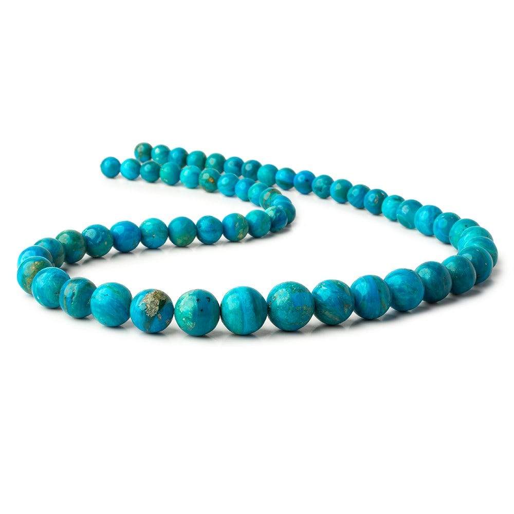 7-12.5mm Peruvian Blue Opalina plain rounds 19 inch 58 beads AAA (ONLINE ORDER ONLY)