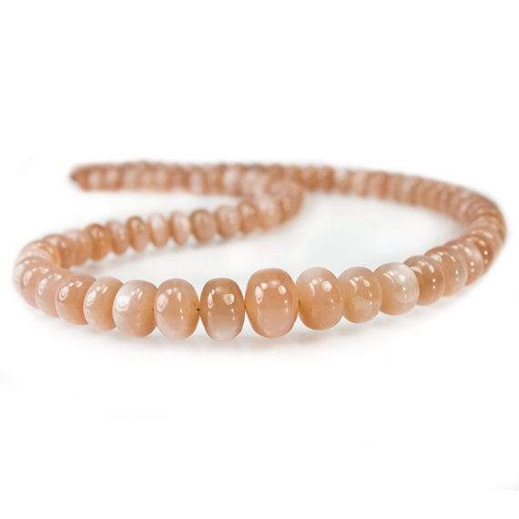 7-12mm Blush Peach Moonstone Plain Rondelle Beads 16 inch 77 pieces (ONLINE ORDER ONLY)